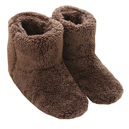 Mianshe 冬 北欧ルームシューズ ルームブーツ 暖かい もこもこ 可愛い 靴下 来客用 男女兼用 (Lサイズ 27cmくらいまで, ブラウン)