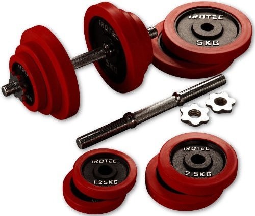 IROTEC（アイロテック） ラバー ダンベル 40KGセット （片手20kg×2個） 筋トレ ダイエット ダイエット器具 トレーニング ベンチプレス 筋肉